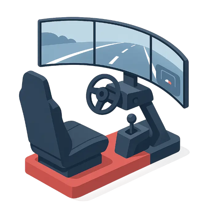 Simulateur de conduite.